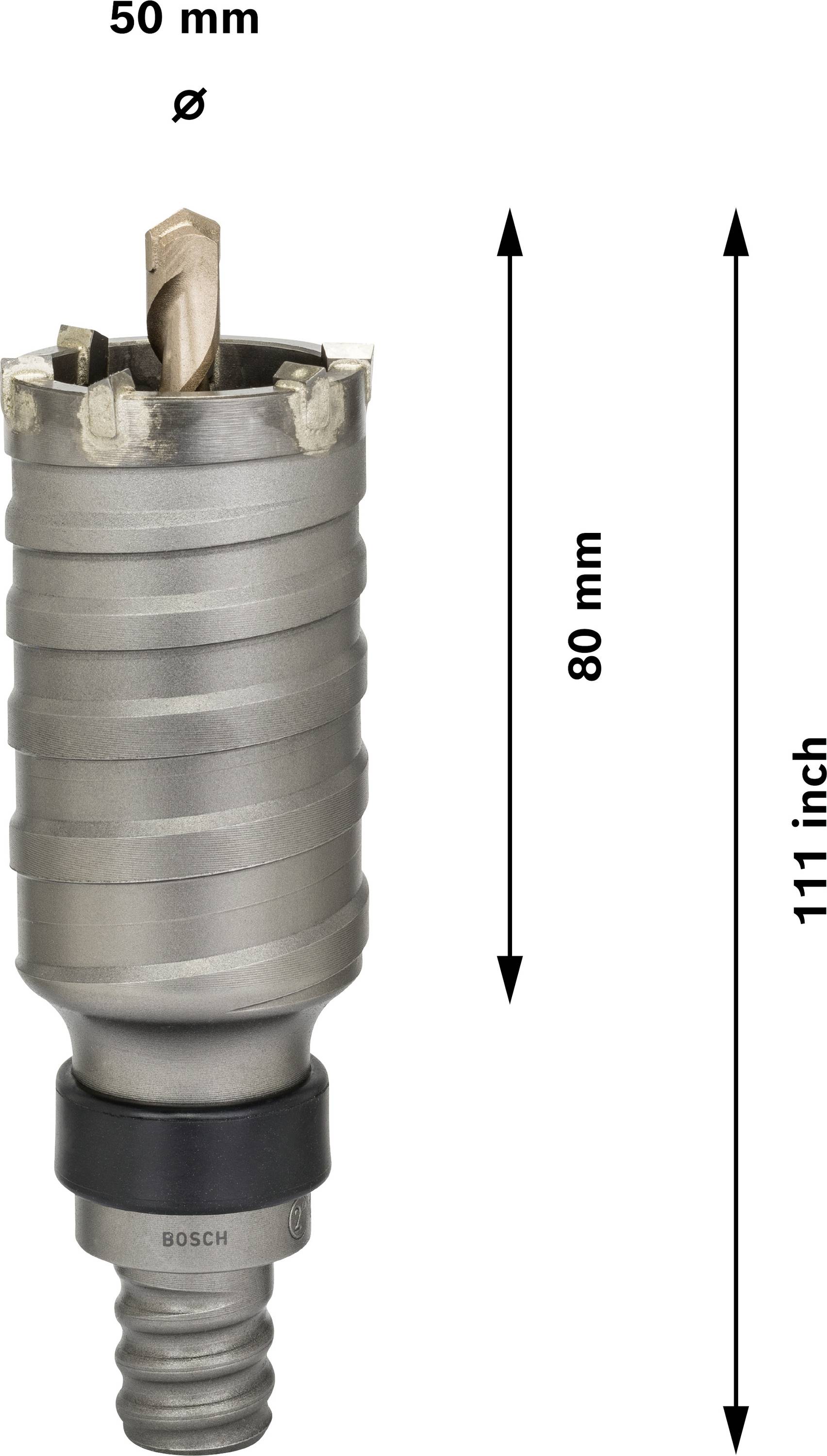 Korona wiertnicza, średnica 50 mm, długość 80 mm.