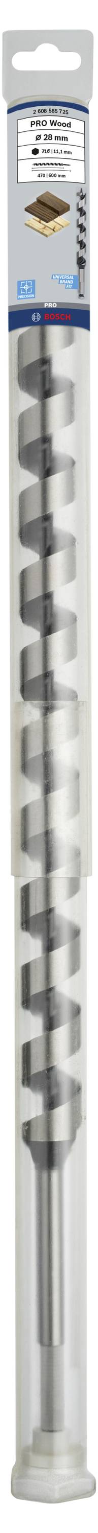 Zapakowany świder spiralny do drewna o stopniowanej konstrukcji do czystych, precyzyjnych otworów, odpowiedni do prac stolarskich.