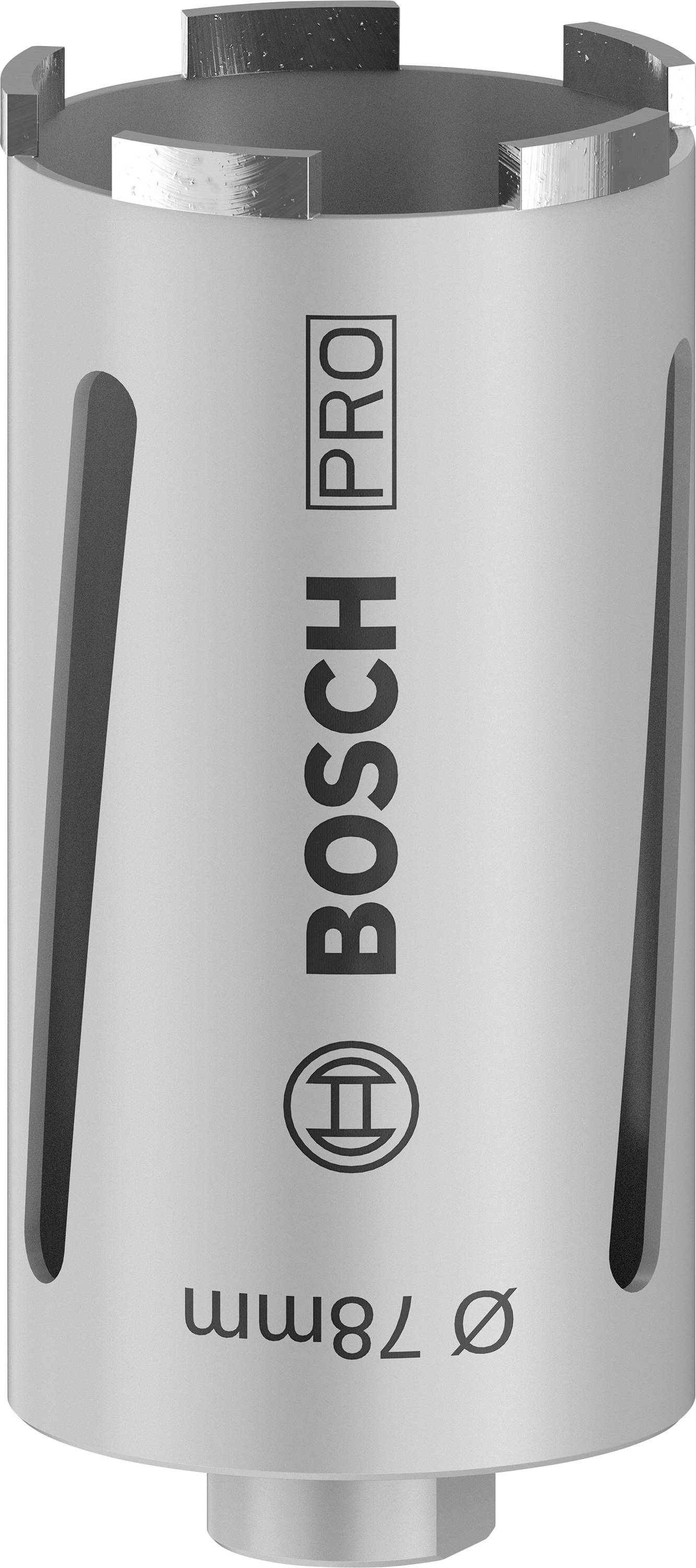 Wiertło metalowe firmy Bosch Pro o średnicy 78 mm do precyzyjnego wiercenia w twardych materiałach.