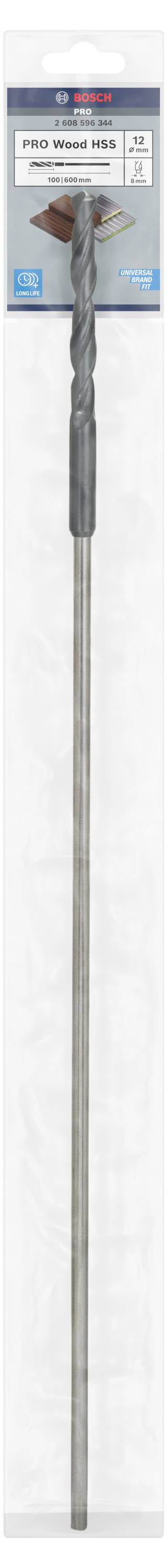 Wiertło w opakowaniu z napisem 'Pro 5xD', widoczna nazwa marki, do zastosowań profesjonalnych. Długie, srebrne narzędzie wiertnicze.