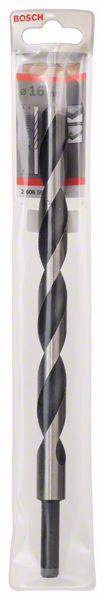 Wiertło Bosch w plastikowym opakowaniu, odpowiednie do wykonywania otworów o średnicy 16 mm w betonie i skale.