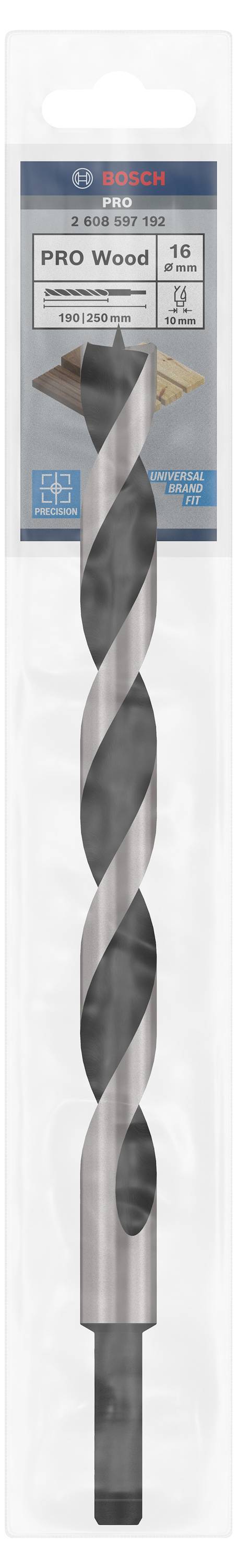 Wiertło do prac w drewnie, Bosch 'Pro Wood', średnica 35 mm, widoczne w opakowaniu plastikowym.