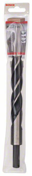 Wiertło metalowe 'Bosch' opakowane, rozmiar 22 mm, w etui z tworzywa sztucznego.
