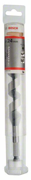 Wiertło Bosch w opakowaniu, średnica 24 mm, odpowiednie do prac w drewnie.