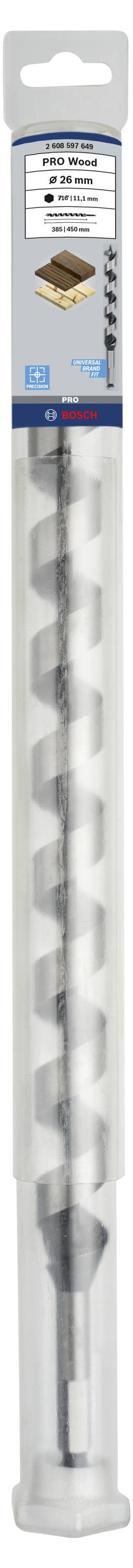 Wiertło w plastikowym opakowaniu do obróbki betonu, kamienia i muru, ze specyfikacjami technicznymi na etykiecie.