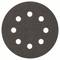 Tarcza szlifierska z ośmioma symetrycznymi otworami, okrągła i ciemna w kolorze.