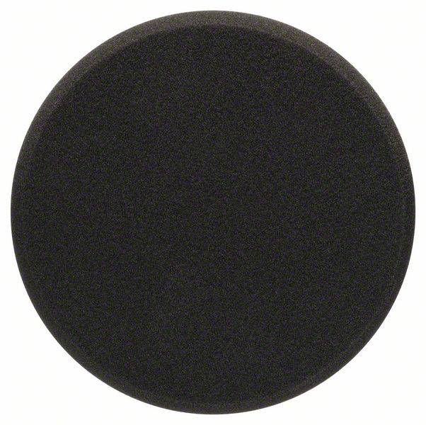 Okrągły czarny obiekt przypominający płaską, równomiernie ukształtowaną powierzchnię.