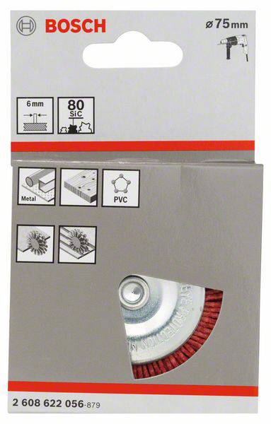 Дискова щітка, 75 мм, 1 мм, 4500 об/хв, 8 мм Приладдя Bosch Н/Д Н/Д Вал Ø 6 мм 2608622056 1 шт. Аксесуари Bosch Н/Д Н/Д Вал Ø 6 мм