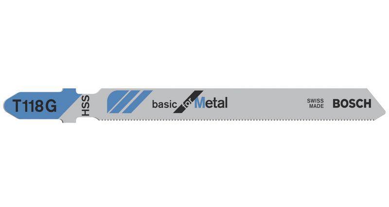 Полотна для лобзика T 118 G, Basic for Metal, набір з 5 шт. Приладдя Bosch 2608631012 5 предм.