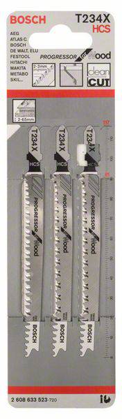 Пиляльне полотно для лобзика T 234 X, Progressor for Wood, набір з 5 аксесуарів Bosch 2608633528 5 предм.