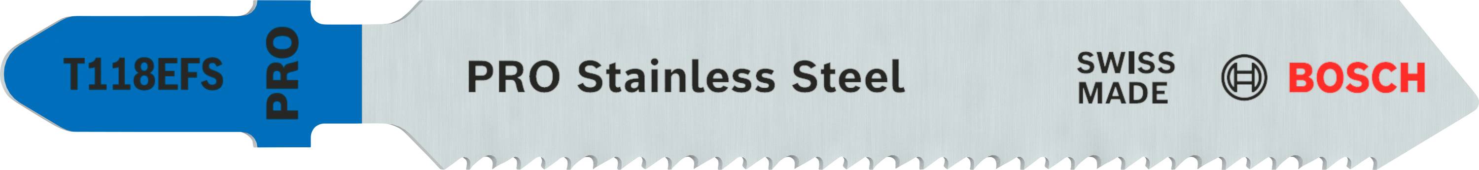 Пиляльне полотно для лобзика T 118 EFS, Basic for Inox, набір з 5 шт. Аксесуари Bosch 2608636497 5 предм.