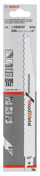 Полотно для шабельної пилки S 3456 XF, Progressor for Wood and metal, набір 2 шт. Аксесуари Bosch 2608654405 2 шт.
