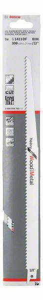 Пильне полотно для зворотно-поступальної пилки S 1411 DF, важке для дерева та металу, комплект з 5 шт. Аксесуари Bosch 2608654763 