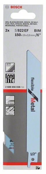 'Brzeszczot Bosch S 922 EF do metalu, odpowiedni do AEG, Black&Decker, Bosch, DeWalt, Fein, Flex, Hitachi, Makita, Metabo.'
