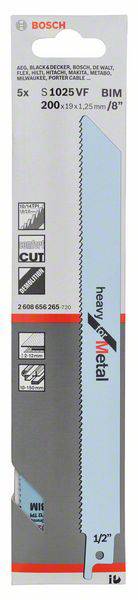 Пильне полотно для ножівки S 1025 VF Heavy for Metal Bosch 2 608 656 265 5 шт.