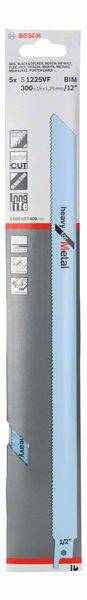Пильне полотно для зворотно-поступальної пилки S 1225 VF, важке для металу, комплект з 5 шт. Аксесуари Bosch 2608657409 5 предм.