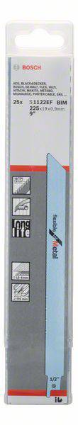 Полотно для шабельної пилки S 1122 EF, Гнучка по металу, набір 25 шт. Аксесуари Bosch 2608657553 25 шт.