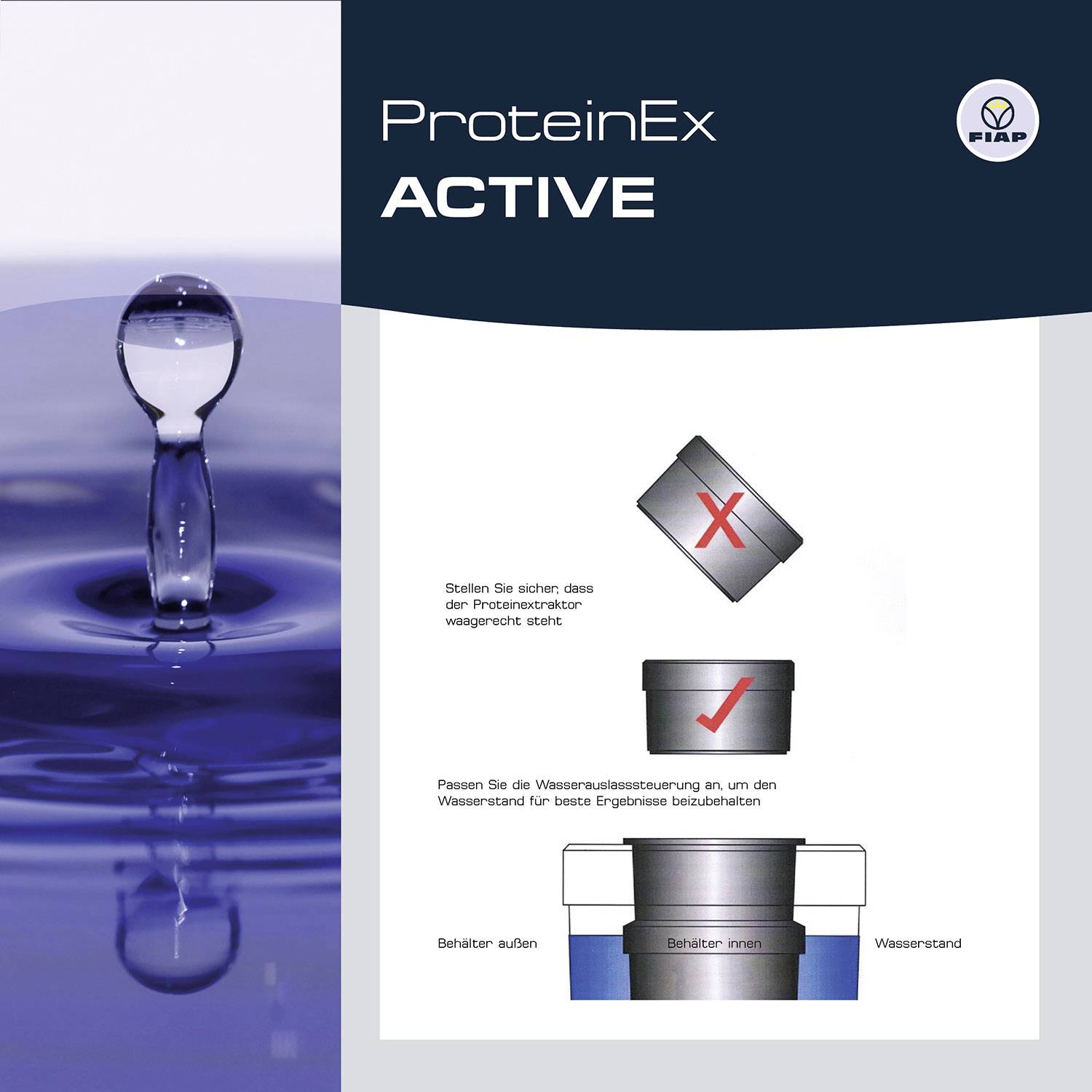 Wskazówka dotycząca pakowania 'ProteinEx ACTIVE': Upewnij się, że kosz białkowy jest prawidłowo umieszczony, aby osiągnąć optymalne rezultaty.