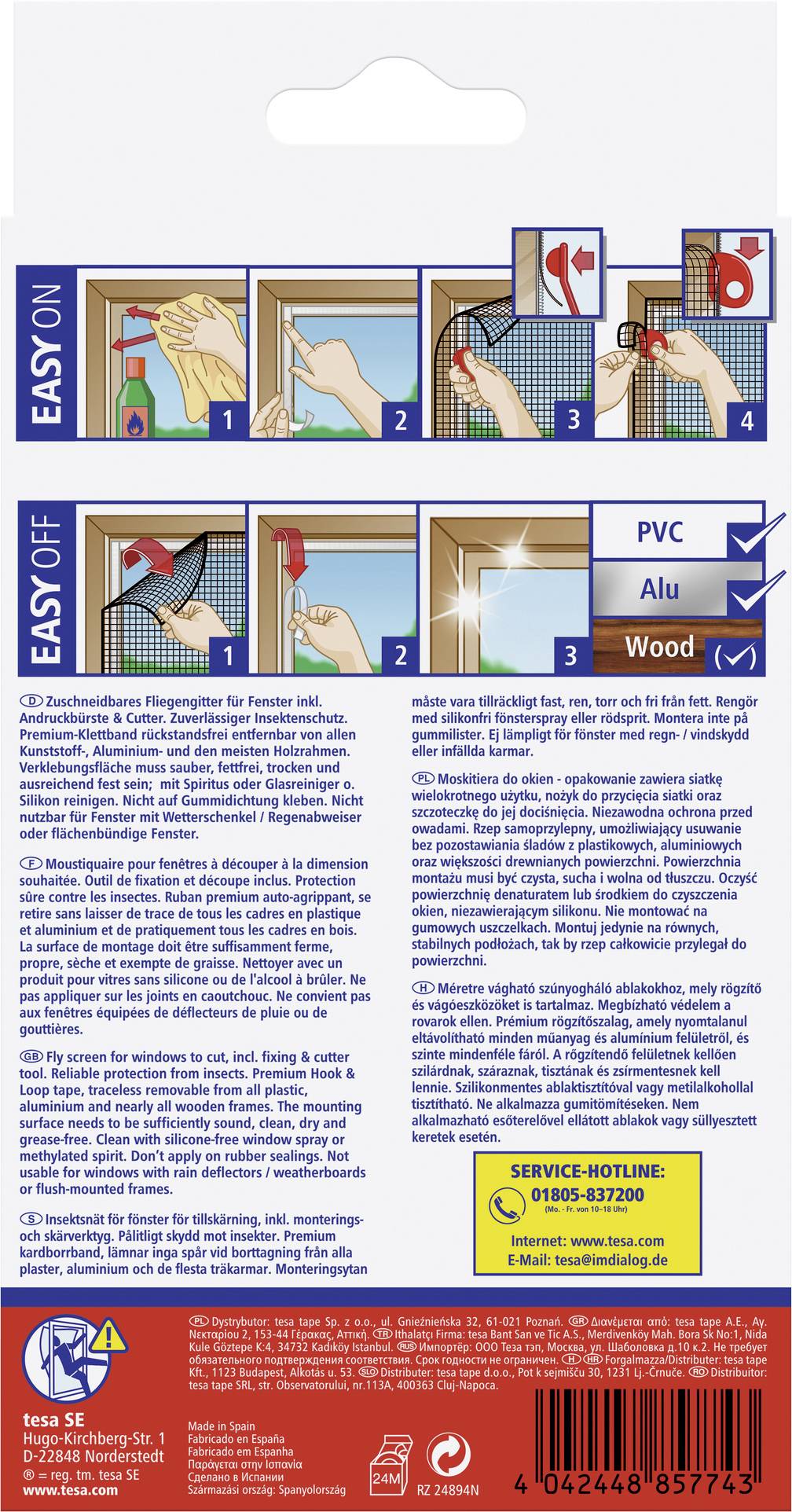 Москітна сітка Tesa InsectStop Comfort для вікон, 120 x 240 см, антрацит
