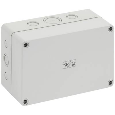 Puszka elektryczna z tworzywa sztucznego z wieloma uszczelnionymi przepustami kablowymi, odpowiednia do różnych instalacji.