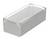 Prostokątna, biała obudowa z przezroczystą pokrywą, odpowiednia do zastosowań elektrycznych lub elektronicznych.