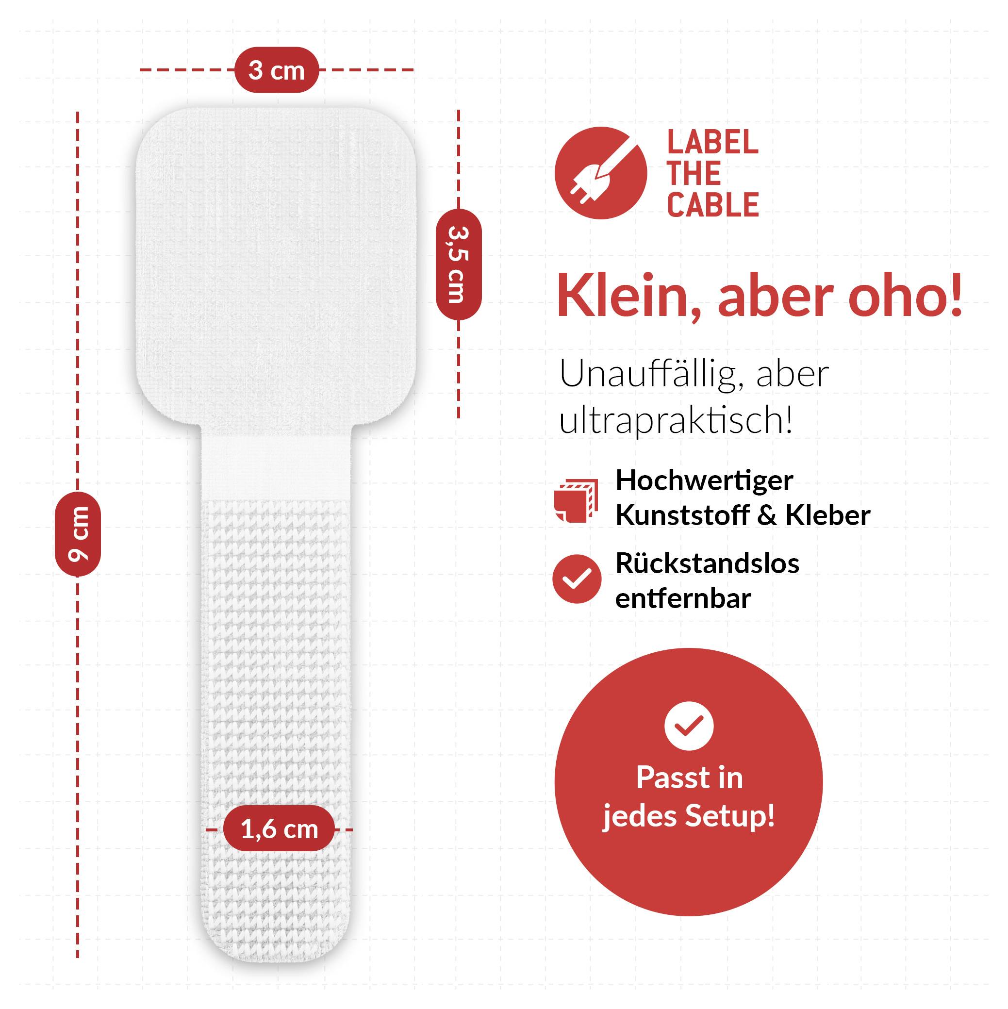 Uchwyt kablowy Label the Cable 3120, ( dł. x szer.) 90 mm OhmOhmx 29 mm, Zawartość: 10 s-7