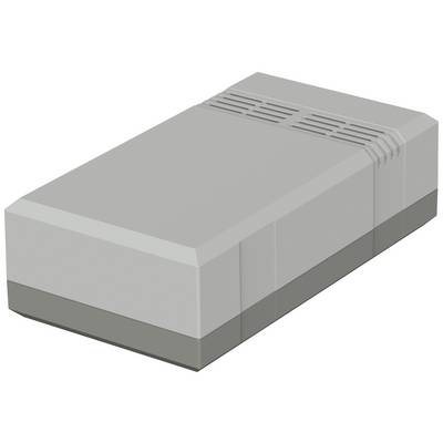 Szary, prostokątny elektroniczny moduł z otworami wentylacyjnymi, odpowiedni do zastosowań przemysłowych.