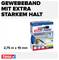 Taśma materiałowa z wyjątkowo mocnym przyleganiem 'Gewebeband mit extra starkem Halt' i 'tesa Perfect' na opakowaniu, 2,75 m x 19 mm.
