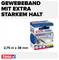 Taśma tkaninowa 'tesa extra Power Perfect' w kolorze niebieskim, 2,75 m x 38 mm. Bardzo przylegająca, odpowiednia do różnych zastosowań.