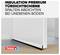 Białe drzwi z uszczelką drzwiową montowaną na nierównym podłożu. U góry znajduje się tekst: „Insulation Premium Uszczelka drzwiowa". Lewy dolny róg zawiera logo tesa.