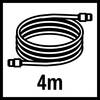Wąż ułożony w kształcie koła, z przyłączami na obu końcach. Poniżej napisano '4 m', co oznacza długość węża.