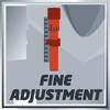 Obraz przedstawia czerwone narzędzie do precyzyjnej regulacji z podziałką i uchwytem na szarym tle. Poniżej widnieje napis 'FINE ADJUSTMENT'.