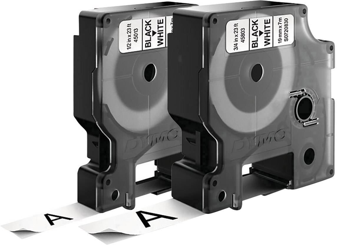 Стрічка для етикеток DYMO 4064161264196, 12 мм, 19 мм x 7 м, колір стрічки: білий / колір друку: чорний