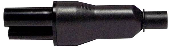 Czarna plastikowa nasadka ochronna do elektronarzędzi. Cylindryczny kształt z żebrowanym końcem zapewniającym pewny chwyt.