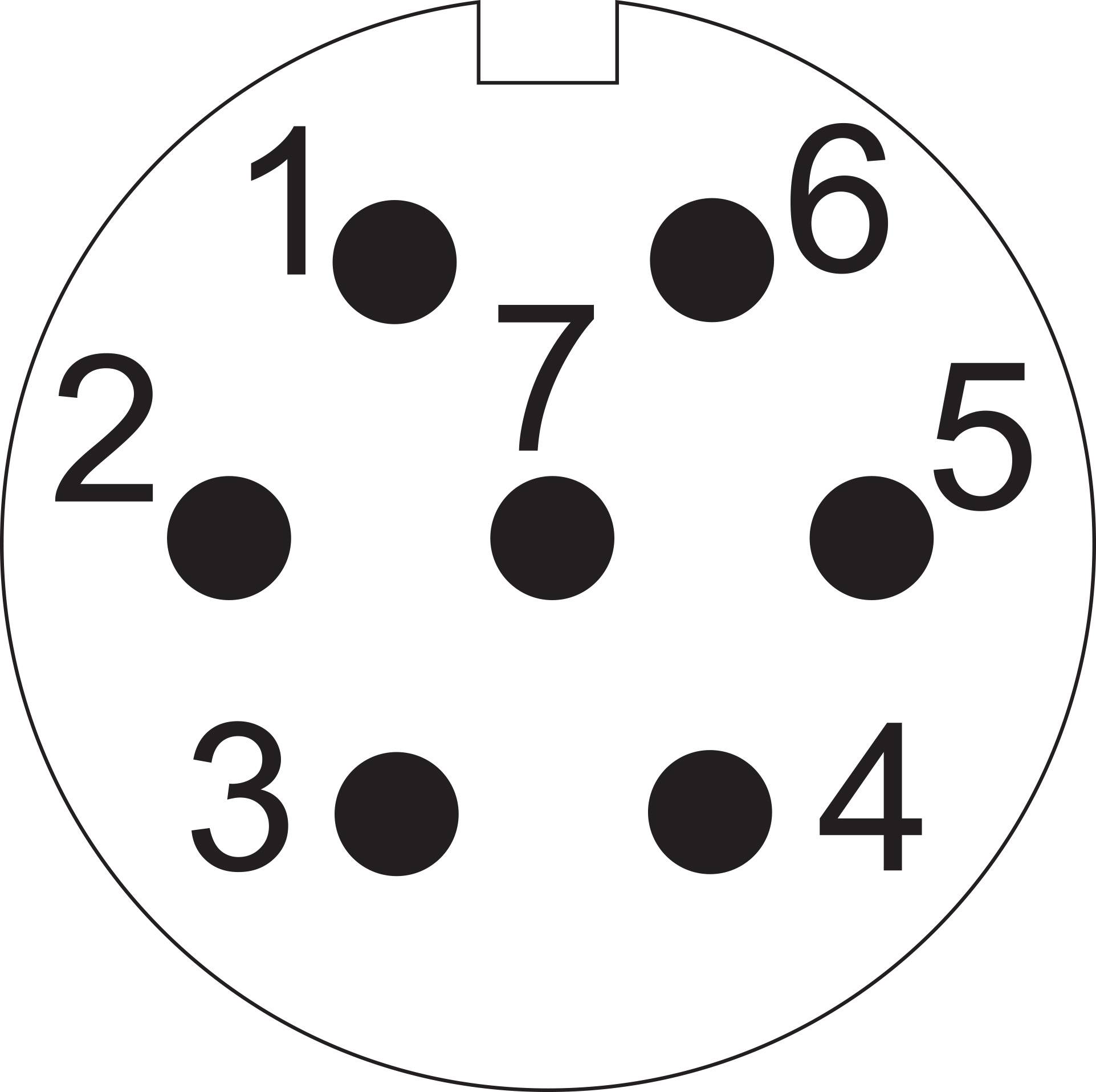 Złącze okrągłe męskie push-pull Weipu SF1210/P7 II, 7 pin, 125 V/AC, IP67, do lutowania-3