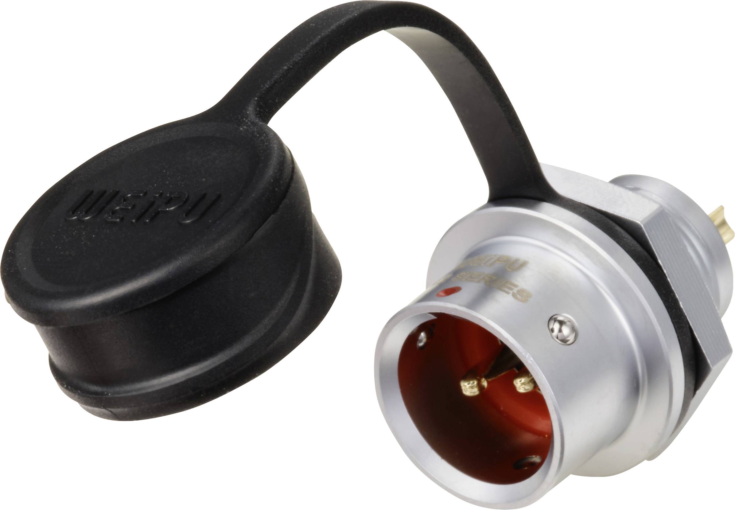 Круглий чоловічий роз'єм Weipu SF1212/P2 push-pull, 2-контактний, 250 В/AC, IP67, для паяння