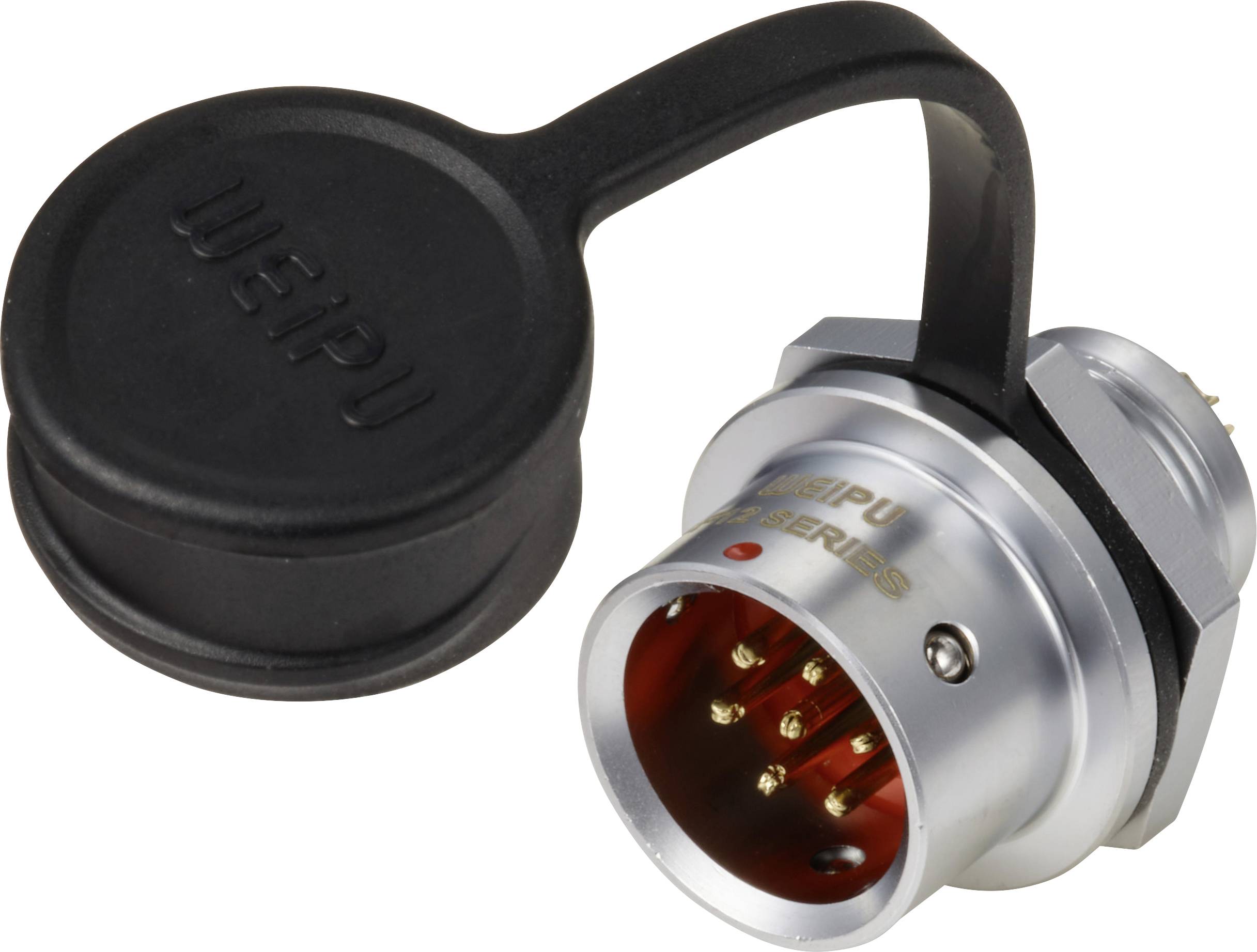 Двотактний конектор круглий Weipu SF1212/P7, 7 контактів, 125 В/АС, IP67, для пайки