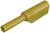 Złoty elektryczny złącz, cylindryczny z żebrowanym uchwytem i wystającym zaciskiem.