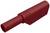 Czerwona wtyczka elektryczna, cylindryczny kształt, z izolowaną powierzchnią, odpowiednia do okablowania i zastosowań przemysłowych.