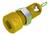 Żółty okrągły uchwyt LED z gwintem śrubowym i metalowym stykiem, odpowiedni do instalacji elektronicznych.