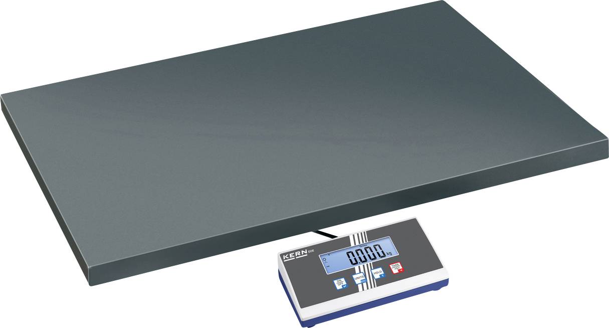 Ваги платформні Kern EOE 150K50XL, макс. діапазон вимірювання 150 кг, градуювання 50 г, через мережевий адаптер, сріблястий колір