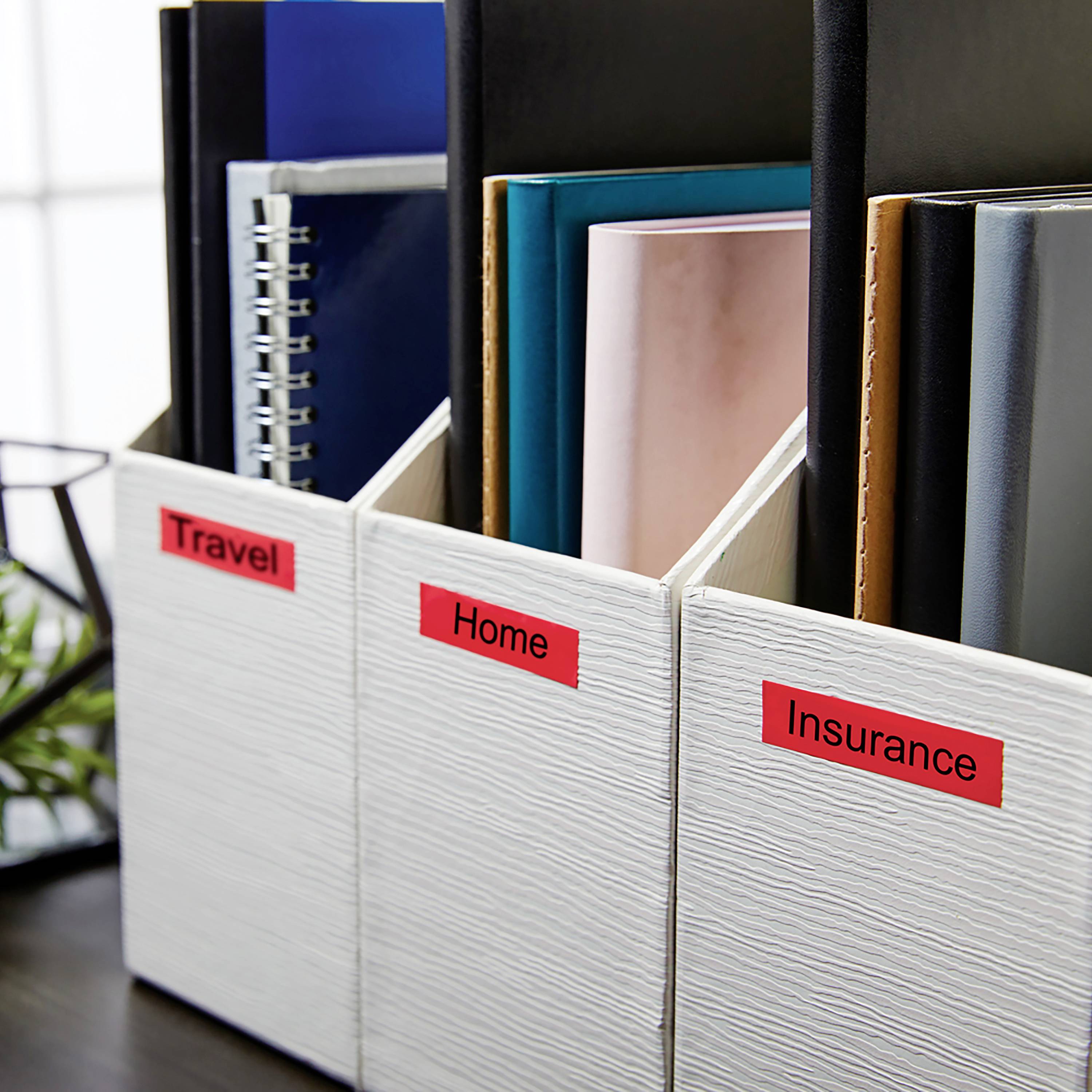 Стрічка для друку D1 DYMO S0720570, 12 мм x 7 м, колір стрічки: червоний / колір друку: чорний