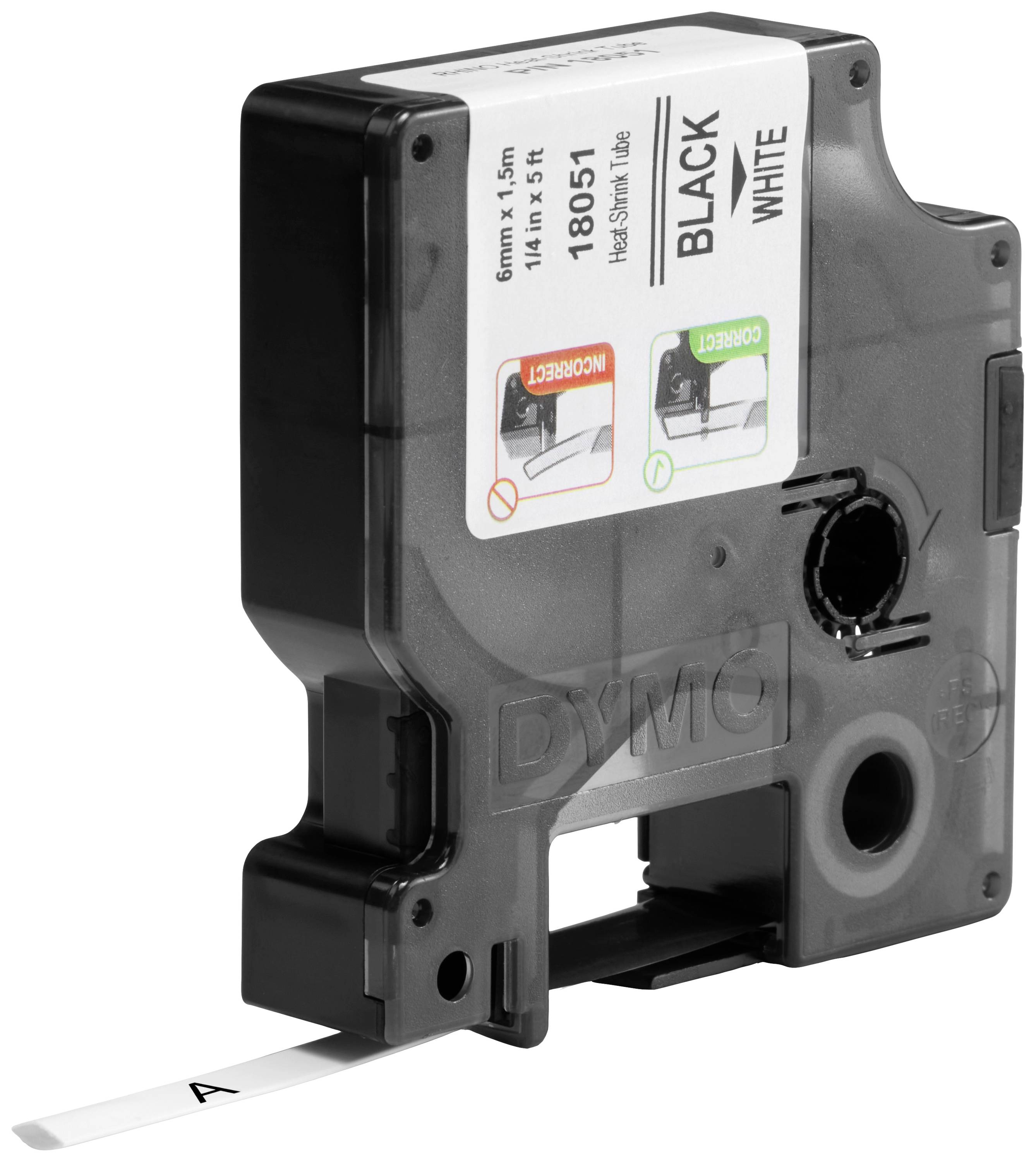 Стрічка для маркування DYMO S0718260, 6 мм x 1,5 м, колір стрічки: білий / колір друку: чорний