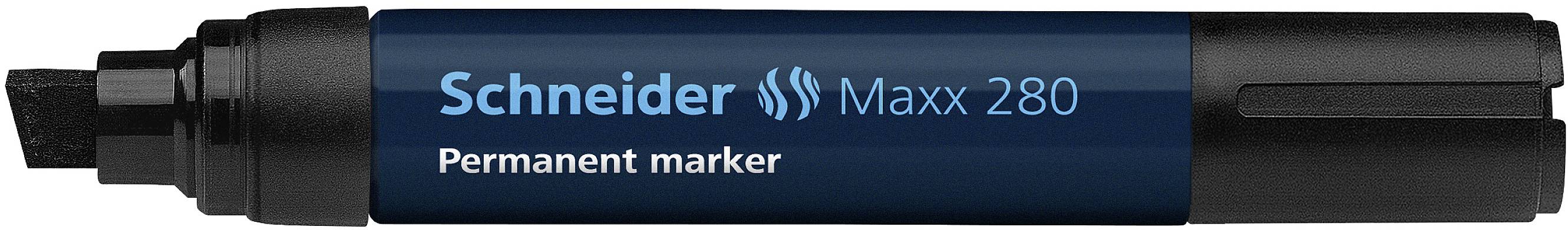 Czarny marker permanentny z napisem 'Schneider Maxx 280'.