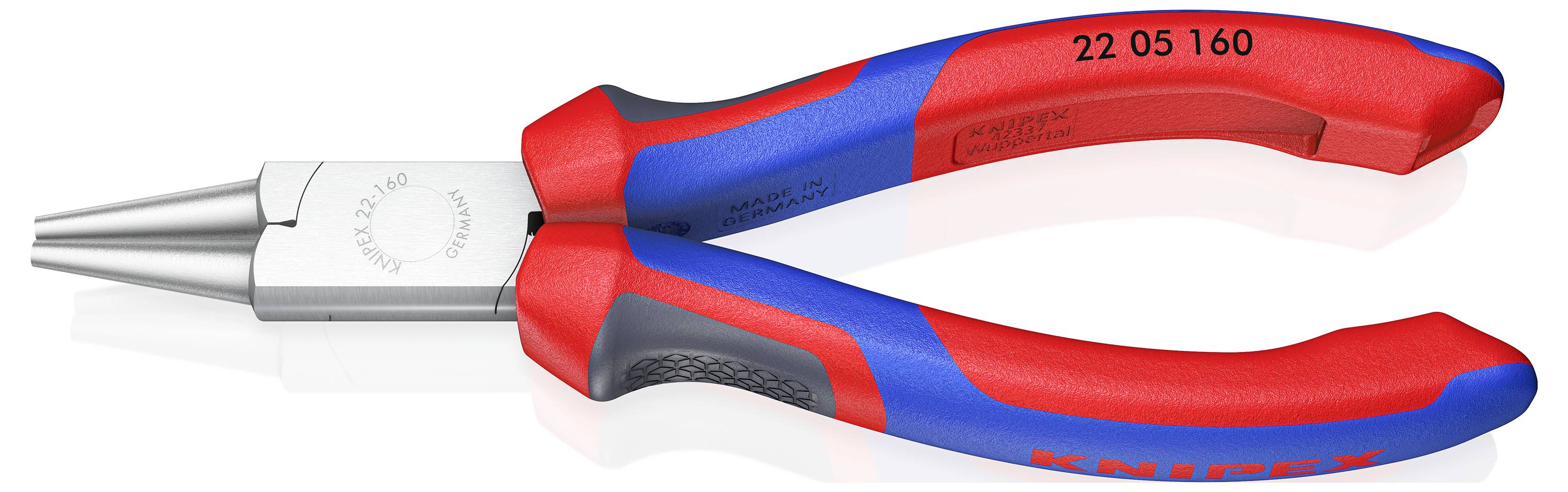 Плоскогубці Knipex 22 05 160 для майстерні з прямими круглими губками, хром-ванадієва електротехнічна сталь, 160 мм