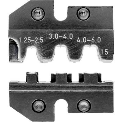 Metalowe narzędzie z ponumerowanymi otworami: '1,25-2,5', '3,0-4,0', '4,0-6,0', oznaczone numerem '15'. Prawdopodobnie używane do kabli lub przewodów.