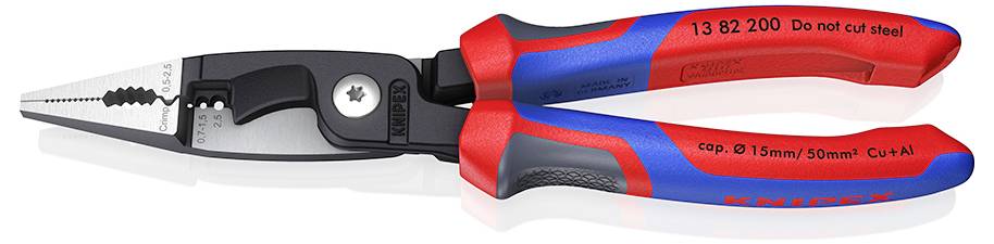 Knipex 13 82 200 13 82 200 Багатофункціональні плоскогубці 50 мм² (макс.) 0 awg (макс.) 15 мм (макс.)