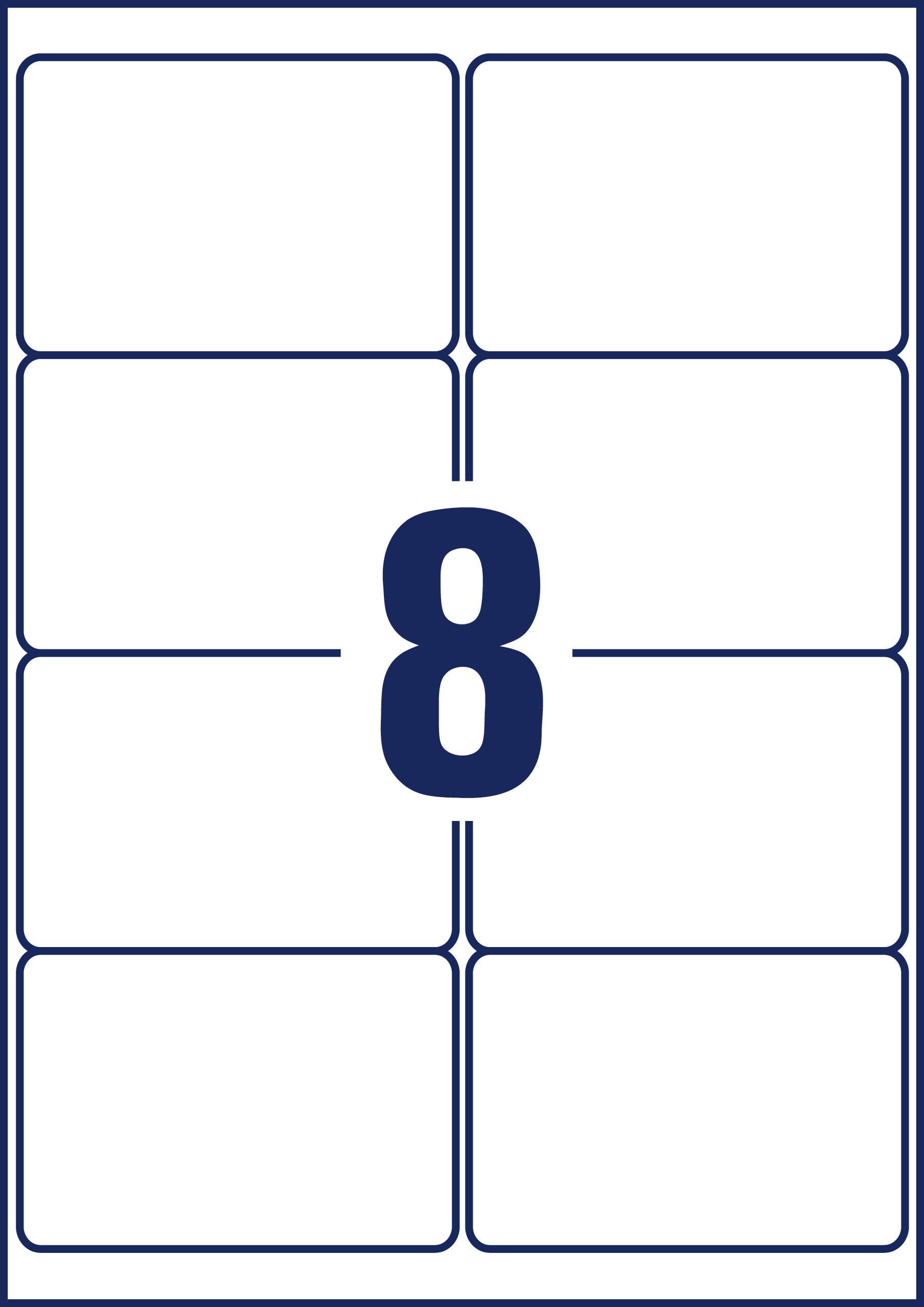 Duża cyfra '8' znajduje się centralnie na białym tle, otoczonym przez kilka prostokątnych pól.