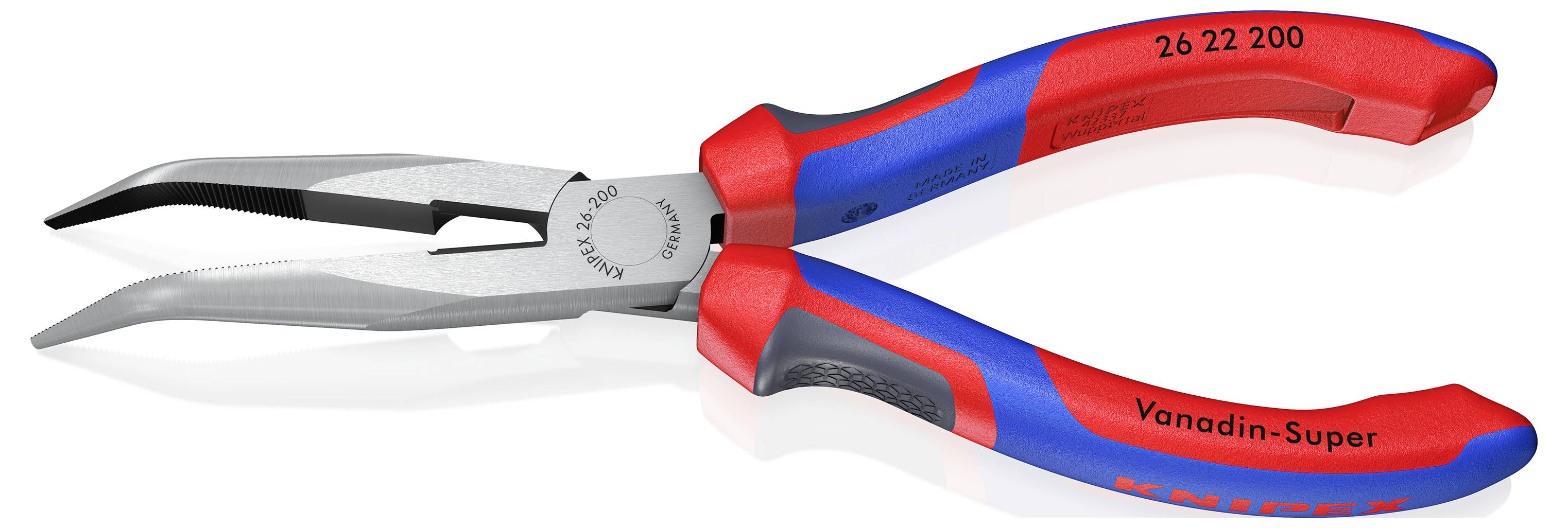 Плоскогубці Knipex 26 22 200 для майстерні, з плоскими круглими носовими краями, кут 40°, з ванадієвої електротехнічної сталі, 200