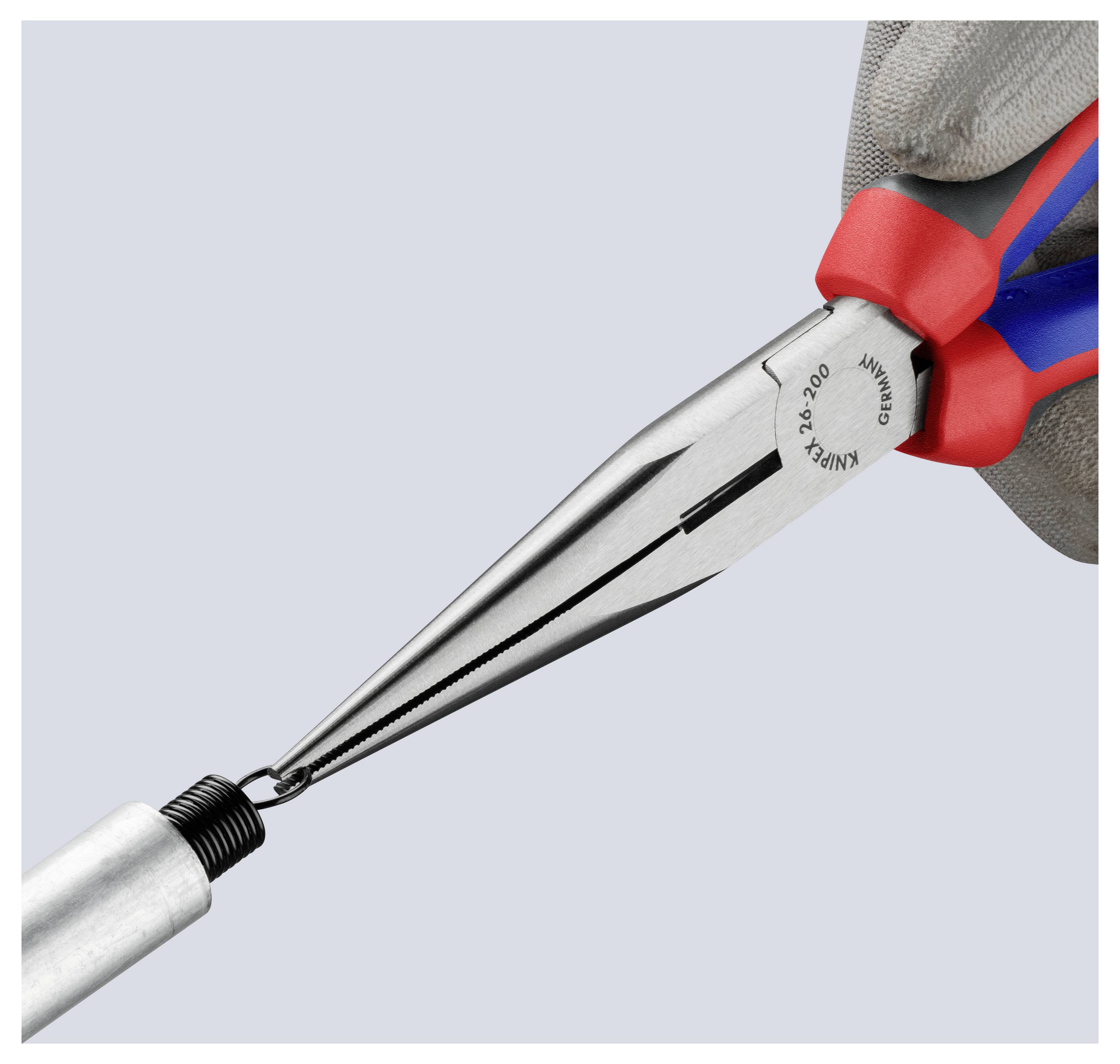 Плоскогубці Knipex 26 12 200 для майстерні з плоскими круглими носами, прямі, ванадієва електротехнічна сталь, 200 мм